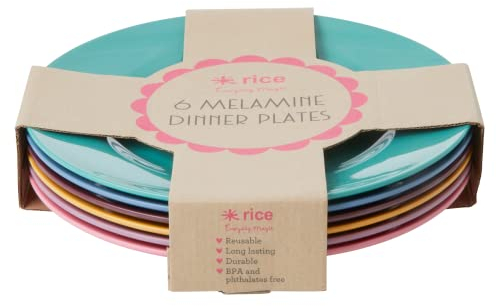 Rice - Plaques latérales rondes en mélamine 6 pièces Dance Out Colors