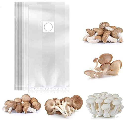 BTORER BTORER 20 Pack Mushroom Growing Bags Spawn - Large Extra Thick 3.2 Mil 8'' X 5'' 20'' 0.2 Micron Filter Breathable Autoclavable Grow Mushrooms Supplies, Kit
