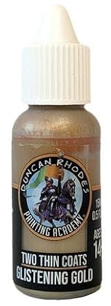 Duncan Rhodes Painting Academy Two Thin Coats Hobby Paints 15ml (Glistening Gold)