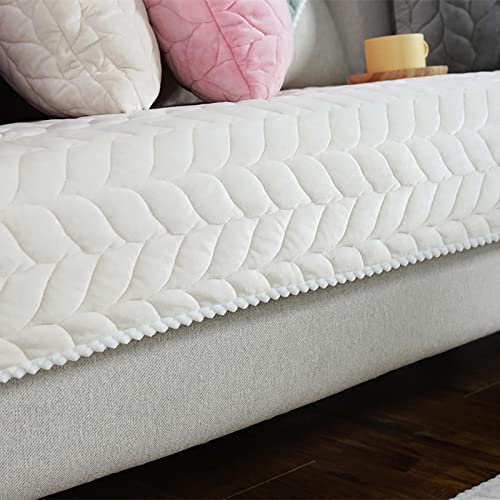 YWQJL Samt Sofabezug Sofaschoner antirutsch1 2 3 4 Sitzer,l Form Sofaüberwurf rutschfest,Sofa Überzug hundedecke Sofa Couch Überzug Couch Überzug Sofa Überwurf,beige-110x160cm