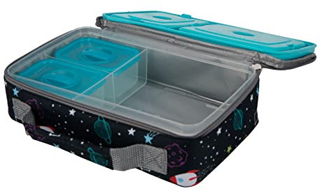 Nuby Lunch Box with Insulated Travel Bag - Ages 3+ - Galactic Design