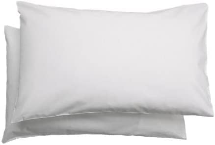 Set of 4 poly Cotton pillowcases-Housewife Plain Dyed Polycotton pillowcases-Easy Iron Poly Cotton Standard Pillow Covers-Standard Size 50 x 75 Cm Envelope Closure Soft Pillowcases (White)