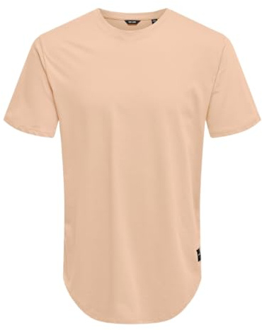 ONLY & SONS Men's Plain T-Shirt, Woodrose, L