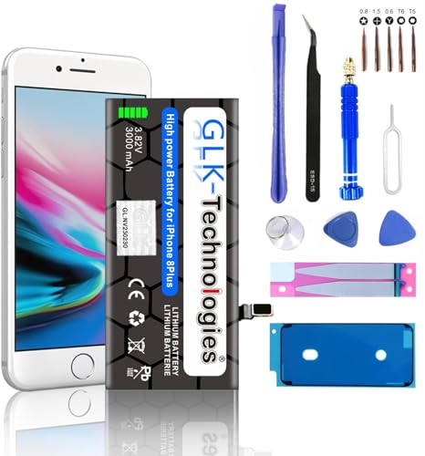 GLK-Technologies® Ersatzakku iPhone 8 Plus kompatibel mit APN A1864 A1897 A1898 | Battery 3000 mAh Akku | inkl. Werkzeug Set Kit Reparaturset NEU