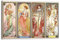 Posterlounge Die Vier Jahreszeiten Leinwandbild von Alfons Mucha 30 x 20 cm Bunt Wandbilder Wanddeko
