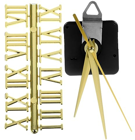 Uonlytech 1 Satz DIY-digitaluhr-Nummer DIY-wanduhrwerk Große Uhrnadeln Kit Für Quarzuhrwerke Ersatzuhr-ziffern-Set Römische Uhrziffern Sweep-Uhr-Motor-kit Wanduhren Zeiger Mechanisch Plastik