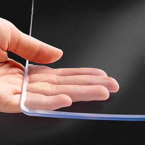FLAVYO Protector de Mesa PVC Transparente Inodoro, Tapete 1,6, Mantel de Plástico Lavable Resistente a Altas Temperaturas (90x160cm/35x63in)