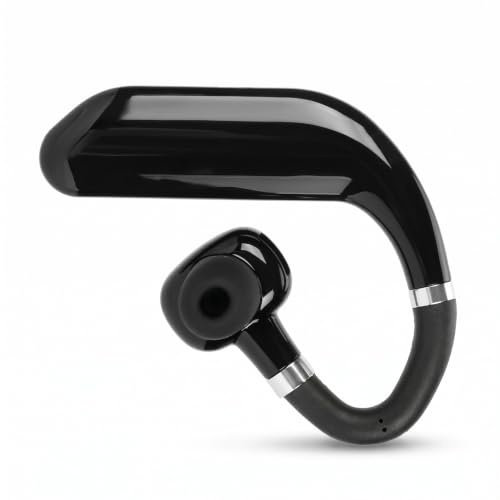 Sxhlseller Bluetooth Headset V5.0, Noise Canceling Mic, Single Earpiece | Lightweight Hands Free Earpiece, For Office Calls, Long Battery Life, Soft Ear Hook