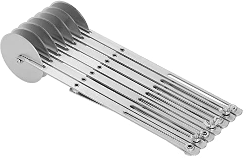 Cortador de Pizza de Acero Inoxidable con Múltiples Ruedas para Cortar Masa Uniformemente Pizza y Pasteles con Opciones de Corte Ajustables (Siete rondas de corte de pizza)