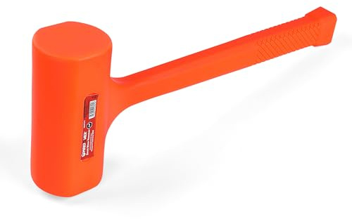 MAXPOWER Dead Blow Hammer, 5LB dead Blow Mallet with Checkered Grip Handle, Spark and Rebound Resistant - Orange