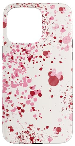 iPhone 15 Pro Max Disney Minnie Mouse Head Ears Pink Abstract Spatter Pattern Case