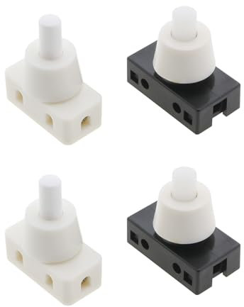 VGOL Interruttore A Pulsante In Miniatura 250 V 10 A Interruttore A Pulsante Pulsante Di Controllo ON/OFF Per Lampada Da Scrivania luce interruttore Lampadina 2 Bianco + 2 Nero