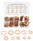 200 Pièces Cuivre Rondelles Metal,Rondelles Plates Joints Toriques, 10 Tailles Métrique Spécifications Joint Bague D'étanchéité Cuivre Rondelles des Vis, Joint Vidange Kit,M5 M6 M8 M10 M12 M14