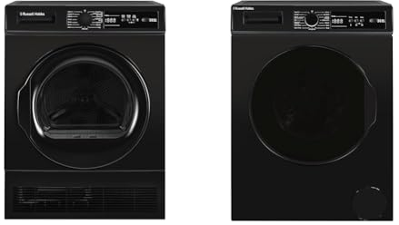 Russell Hobbs Freestanding Condenser Dryer Electric Tumble Dryer 15 Programmes 8kg & Freestanding Washing Machine, 8kg Capacity, 1400 rpm, 15 Programmes, Eco Technology, Rapid Wash Cycles