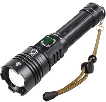 Skylla Taschenlampe LED aufladbar sehr helle 20000 Lumen 5 Modus,wasserdicht,Handleuchte für Outdoor Camping,Wandern und Notfallanwendungen