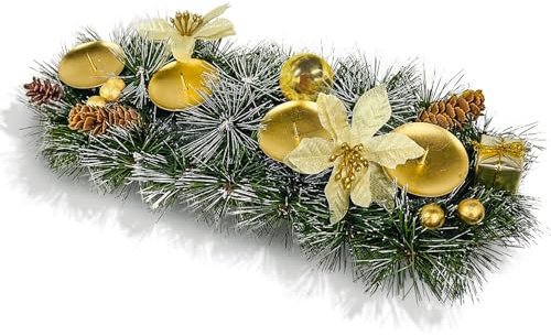 Bseical Portavelas Navidad, 40 x 18cm Centro De Mesa Decoración, para Hogar (B)
