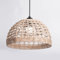 LIGKIN Hängeleuchte Rattan Vintage E27 Kronleuchter Retro Pendelleuchte Boho Lampenschirm Metallkäfig und Rattan Hängelampe für Wohnzimmer Schlafzimmer Küche, Ø28cm