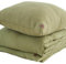 ADDSOUL Musselin Bettwäsche Set 135x200cm + 80x80cm Olive Bettwäsche Set Oeko Tex Knitterlook Bügelfrei Allergikerfreundlich mit Reißverschluss 100% Baumwolle Doppel Gauze