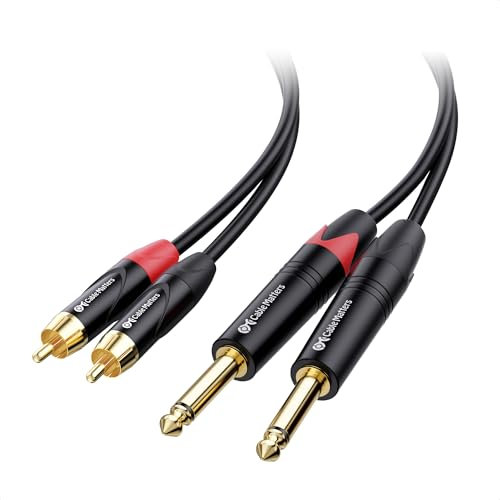 Cable Matters Cable doble TS de 6,35 mm a RCA doble - 1,8 m - Cable de interconexión de audio estéreo de 6,35 mm a RCA para equipos de audio