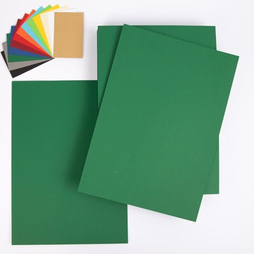 PresentFill® Tonkarton A4 Smaragd Grün | 50 Blatt | 210g/m² | Bastelkarton aus 100% Recycling Kraftkarton | Made in Germany | Farbkarton | Bastelpappe zum basteln | bemalen | zeichnen