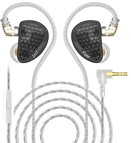 keephifi KZ AS16 PRO IEM Earphones Wired,8BA HIFI In Ear Monitor With Mic,PCB Electronic Frequency Division Headphones,Three-Channel Conduit Structure,20-40kHz Ear Monitors for Musicians Professional