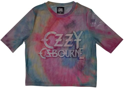 Rock Off officially licensed products Ozzy Osbourne Logo Mesh Crop Top L Blue