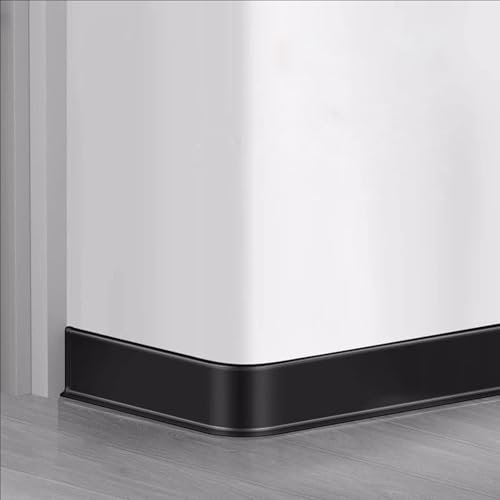 Sockelleiste Sockelleisten Fussleisten Feste Badezimmerwandleisten für Garage/ Keller/ Büro, Flexible Sockelleistenleisten mit Zubehör, Perforierte Installationssockelplatten für Wände(L 221ft/67.5m)