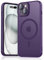 Magnetic Case for iPhone 6.1-Inch Compatible with MagSafe, Translucent Matte Back Slim Shockproof Phone Cover for iPhone (Purple, iPhone 15)