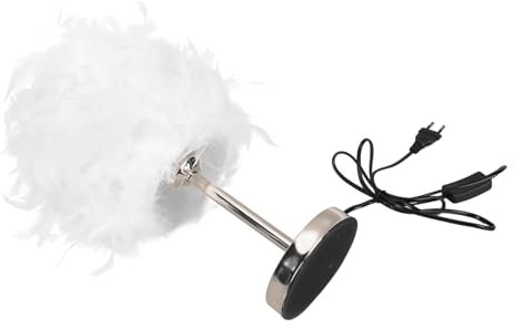Gadpiparty Feder Tischleuchte Nachttischlampe Mit Goldstab Geruchsneutral Kleine Weiße Eu Schalter Dekorative Innenleuchte Für Schlafzimmer Und Wohnzimmer