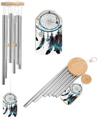 Indianer-Traumfänger-Windspiel, Windspiel für draußen, Windspiele für den Verlust eines geliebten Menschen, großes Windspiel für den Außenbereich, tiefer Ton