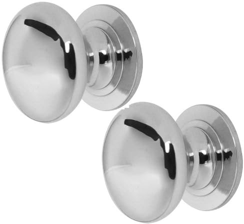 Loops 2 Pack Premium 50mm Polished Chrome Cupboard Knob for Furniture - Kitchen Cabinet Knob