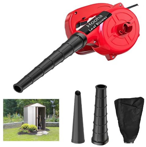 Hooha Laubbläser Kabel Handgerät Gebläse mit 2 Zubehör & Staubbeutel 200 km/h Luftstromgeschwindigkeit 1000W Leicht Elektrischer 1,3kg Laubgebläse für Wegblasen von Holzspänen, Gerätestaub, Farbstaub