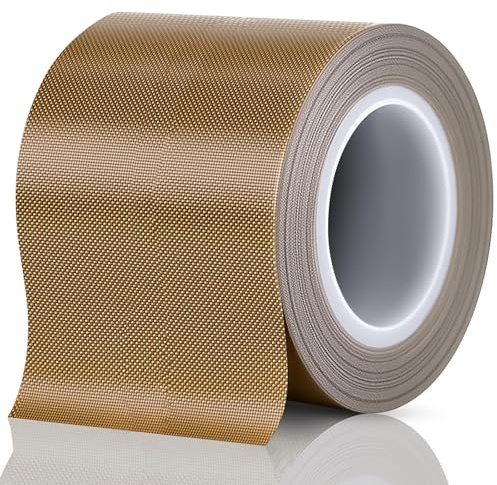 sturiz Teflonband Selbstklebend Hitzebeständig Teflon Klebeband 0.18x50mmx12m PTFE Band Teflonband Hitzebeständig Hochtemperaturband Gleitband Hochtemperatur Klebeband für Vakuumiermaschine