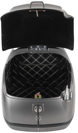 Luocute 38L Motorcycle Tail Box Top Case, Scooter Universal Storage Trunk, Wasserdichtes Metallgepäck -Helmbox mit Sicherheitsschloss, Enthält das Rückkissen für Helmhandschuhe