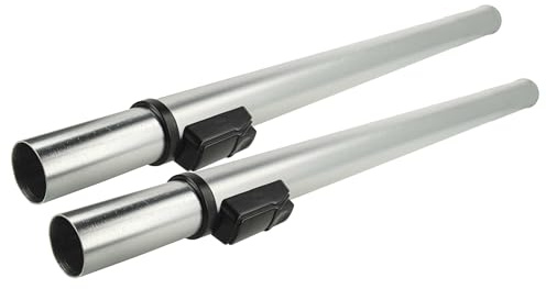 vhbw 2x Staubsaugerohr kompatibel mit Nilfisk GD5 | GD930, GD920 Staubsauger - 32 mm Anschluss, 60 - 94 cm lang Schwarz Silber