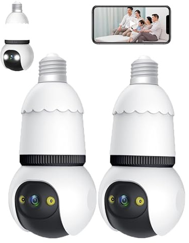 Livelyto Bulb Camera, 4MP Light Bulb Security Camera, 5G and 2.4GHz Wireless Outdoor Indoor Camera With Night Vision, Easy Installation, Perfect for Home Security Outside Indoor (1)
