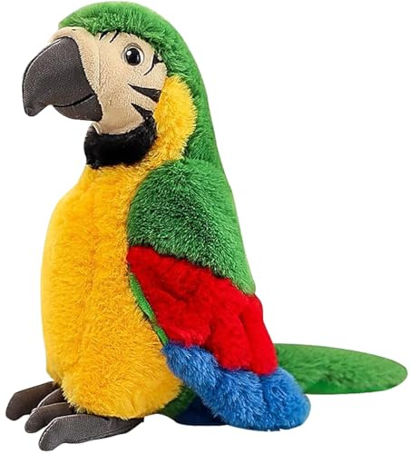 AURIXOEU Vogel Papagei Plüschtier, Niedliche Plüsch Ara Papagei Stofftier, Kawaii Papageien Plüsch, Geschenk für Kinder, Jungen und Mädchen (28cm, Grün)