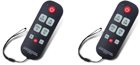 Uikdjgu 2X Control Remoto de TV A-TV10 para Personas Mayores, Control Remoto Universal Simple A Prueba de Agua con Luz LED para Todos los Modelos de TV