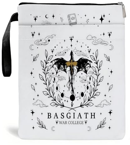 Fourth Merch Wing Book Sleeve, Flying Dragon Book Pouch with Zipper, Animal Books Sleeve Pouch, Washable Books Covers for Paperbacks, Stylish Bookish Gifts for Literature Lover, Reader & Student