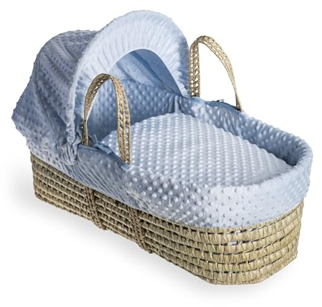 Clair de Lune Couffin en palmier à fossettes – 75 x 28 cm (bleu)