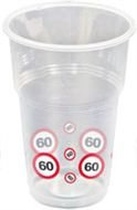 Folat Gobelets Panneau de Signalisation 60 Ans-10 pièces, 28260, Transparent