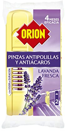 Orion Protección Total - Pinzas Antipolillas para armarios, Aroma Lavanda fresca - 2 Pack x 2 unidades - Total 4 pinzas