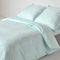 Homescapes 2-teiliges Damast-Bettwäsche-Set Aqua, ägyptische Baumwolle mit Satin-Streifen, 1 Bettbezug 150x200 cm & 1 Kissenbezug 80x80 cm