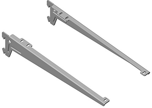 Element System Winkelträger Regalträger 1-reihig, 2 Stück, 5 Abmessungen, 3 farben, Länge 33 cm für Holzböden, Wandschiene, weißalu, 18133-00051