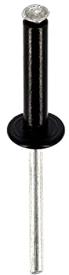 Restagraf - Rivets Épanouis Noirs pour Plaques d'Immatriculation - Diamètre 4 mm - Fixation Durable sur Carrosserie ou Support Plastique - Réf. 4915 - Boîte de 250