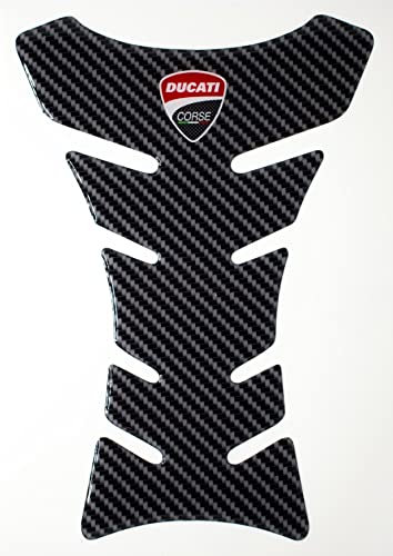 ADESIVI PARASERBATOIO TANKPAD RESINATO EFFETTO 3D - ADESIVI-STICKER 3D compatible DUCATI corse CARBON Tank Pad 3D