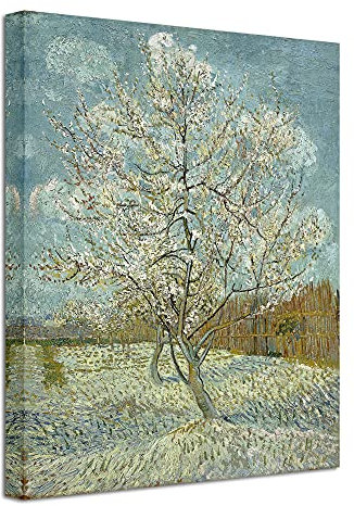 Wieco Art – Cuadro El Melocotonero de Van Gogh, reproducción de famosos pinturas al óleo, galería moderna, sobre lienzo, para la decoración del hogar