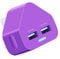 Ameego Dual USB Mains Charger 2AMP/2000mAh Rapid Speed Charging Universal Adapter with Smart IC UK Plug for iPhone/iPad/Samsung/Pixel/Windows Phone/Tablets & USB Devices - Purple