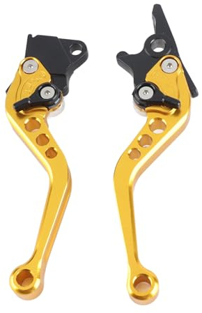 1 Pair 78 Clutch Brake Handle Levers, Keenso Universal Motorcycle Handlebar Grips 22mm (Gold)