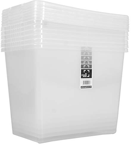 80 Litre Plastic Storage Box - Extra Large Clear Storage Container Multibuy (6)